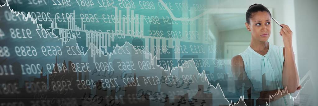 女实业家的思考和持有笔 女实业家的思考和持有笔