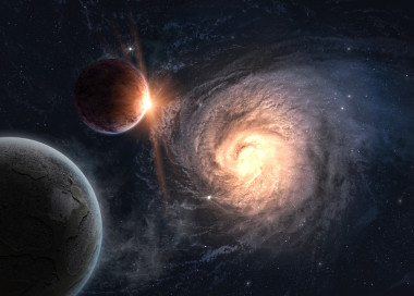 放到空間中的星系的行星