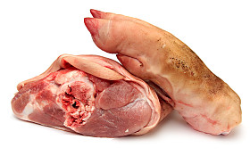 原料新鲜的肉、 火腿、 猪肉腿