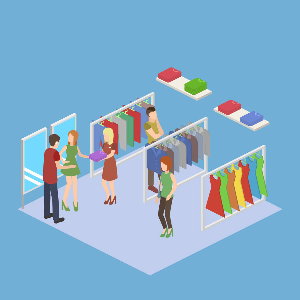 人们在服装店购物 人们在服装店购物