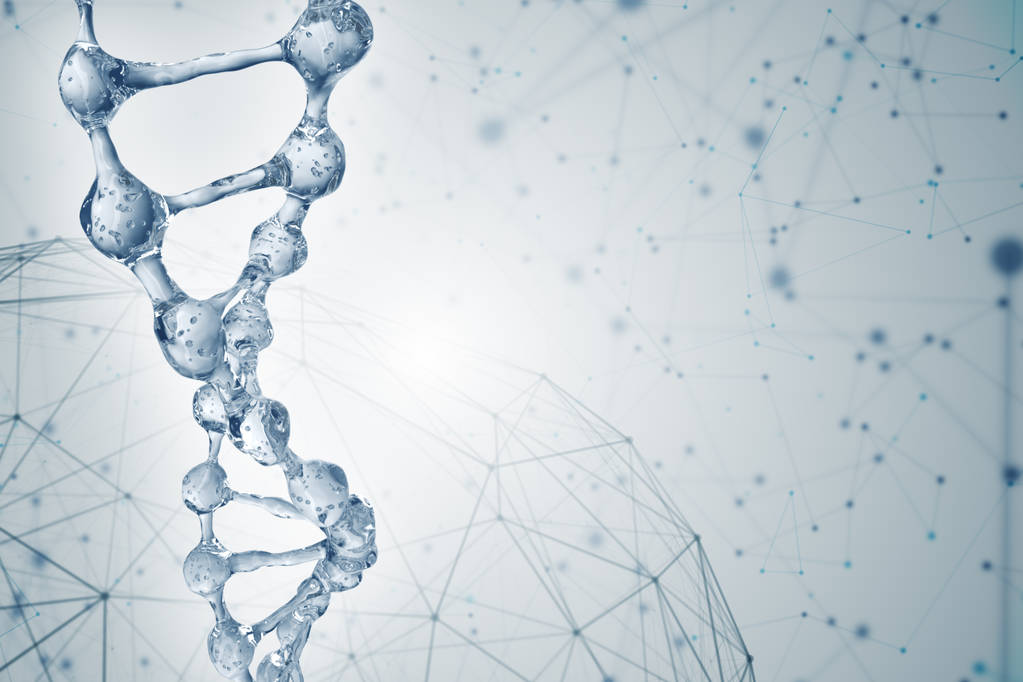 水从 Dna 分子模型三维图