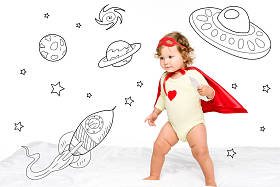 蹒跚学步的超级英雄的服装