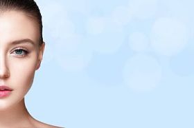 与健康皮肤的女人