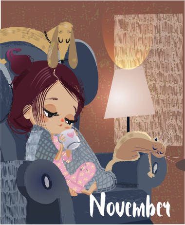 可愛的女孩與寵物圖片