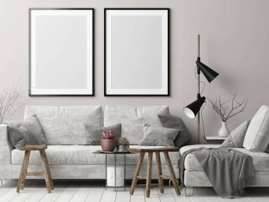 模拟海报, 北欧风格的时髦内部背景