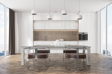 白色的廚房與表圖片