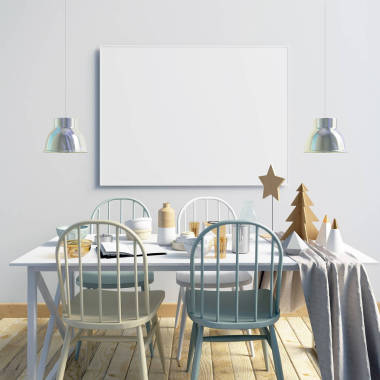 现代圣诞室内装饰斯堪的纳维亚风格3 d演示