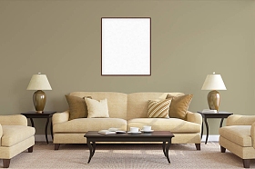 美白隔离与黑色框架样机的海报