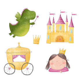 公主, 龙和城堡逗人喜爱的例