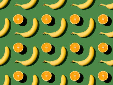 模式與香蕉和橙子
