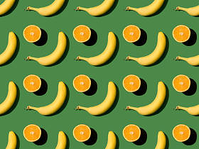 模式与香蕉和橙子