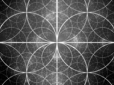發(fā)光對(duì)稱分形圓黑白紋理