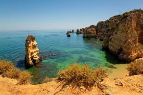 在拉各斯，阿尔加维，葡萄牙 dona ana 海滩