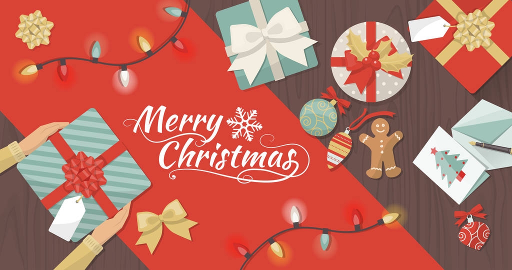 男人把礼物放在桌子上 男人把礼物放在桌子上