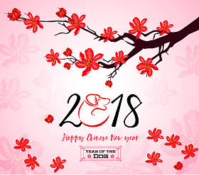 中国新年快乐 2018 年的狗。农历新年