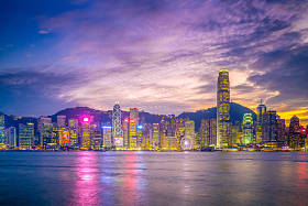 香港维多利亚港夜景照片