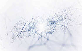 3d 抽象多边形白色背景与低聚连接线