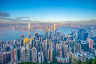 维多利亚山顶鸟瞰香港