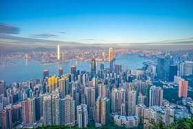 维多利亚山顶鸟瞰香港