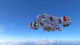 一艘宇宙飞船 3d cg 渲染