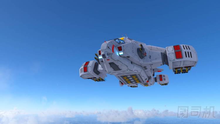 一艘宇宙飛船 3d cg 渲染