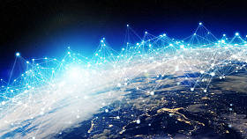 行星地球3d 渲染的连接系统和数据交换