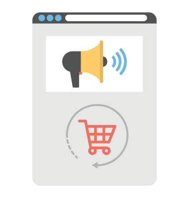 在線網(wǎng)頁設計與促銷和購物車象征電子商務推廣理念