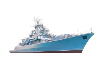 軍用海軍艦艇在白色背景下被隔離