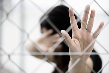 停止濫用暴力的婦女手勢