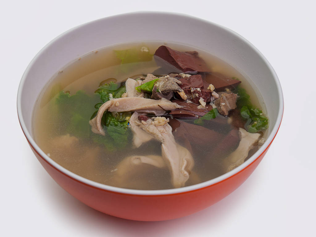 水煮的猪血汤.图片 水煮的猪血汤.图片