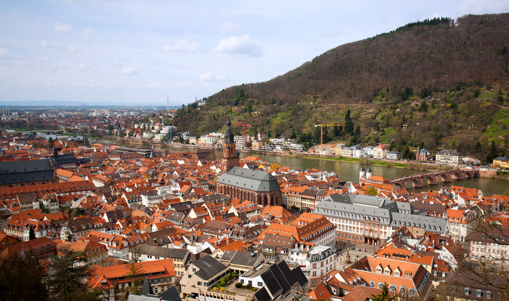 海德堡旧镇和教会，巴登职业学院，德国