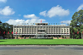 Indepedence 宫殿, 地标在胡志明市, 越南。现称统一宫, 是胡志明市的地标, 是南越总统的家和工作场