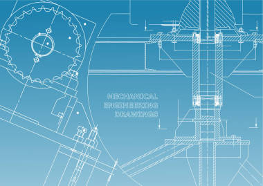 藍(lán)圖.機(jī)械結(jié)構(gòu)。技術(shù)設(shè)計(jì)。工程插圖。橫幅.藍(lán)色和白色