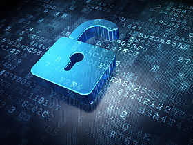 安全概念: 数字背景蓝色开的挂