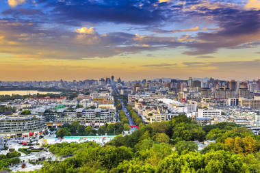 杭州城市建筑景觀與天際線圖片
