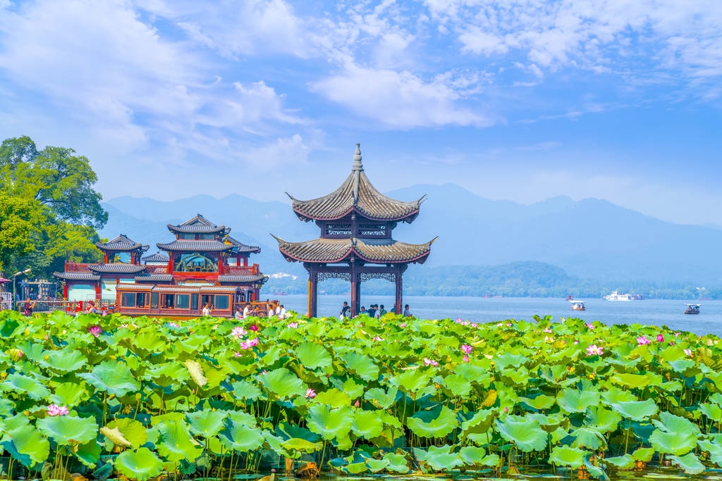 杭州西湖秀丽的风景图片