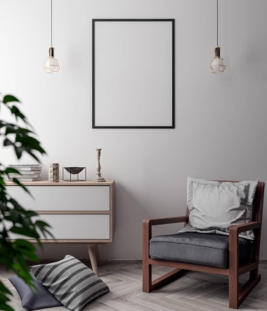 在內(nèi)部，樣機(jī)海報(bào)的現(xiàn)代設(shè)計(jì) 3d 圖