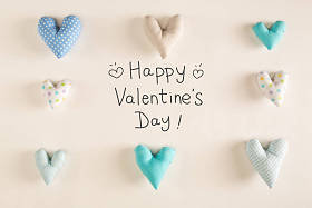 情人节留言蓝色心垫