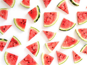 白底西瓜片的顶部景