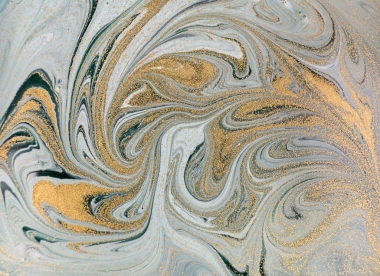 大理石抽象丙烯酸背景。自然綠色大理石藝術(shù)品紋理。金色閃光