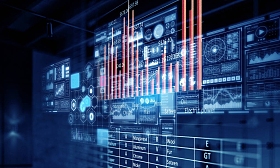 未来的用户界面。混合媒体图片