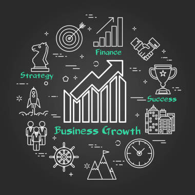 粉笔板-业务增长-箭头图片