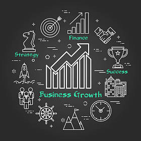 粉笔板-业务增长-箭头图片