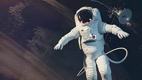 宇航员, 地球, 卫星图片