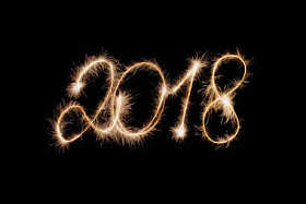 2018题字烟花。新年快乐!