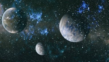 行星和星系在自由空間中的星星。這幅圖像由美國(guó)國(guó)家航空航天局提供的元素