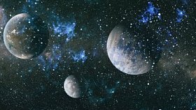 行星和星系在自由空间中的星星。这幅图像由美国国家航空航天局提供的元素