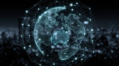 連接系統(tǒng)全球世界觀3d 渲染