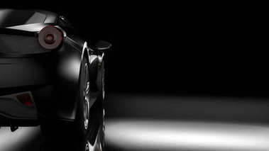 黑暗的汽車剪影3D插圖