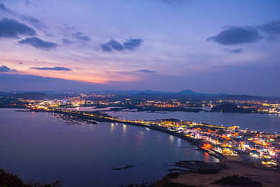 在济州的日落城日出, 晚上济州岛, 所以